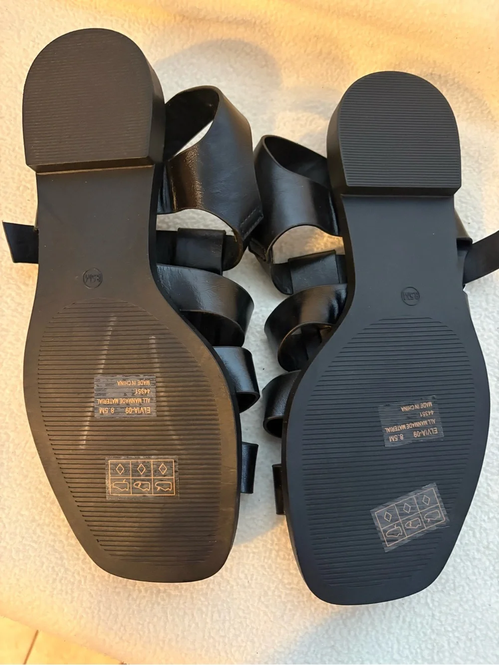 BAMBOO Men's Black Strappy Fisherman Sandals with Silver Buckles